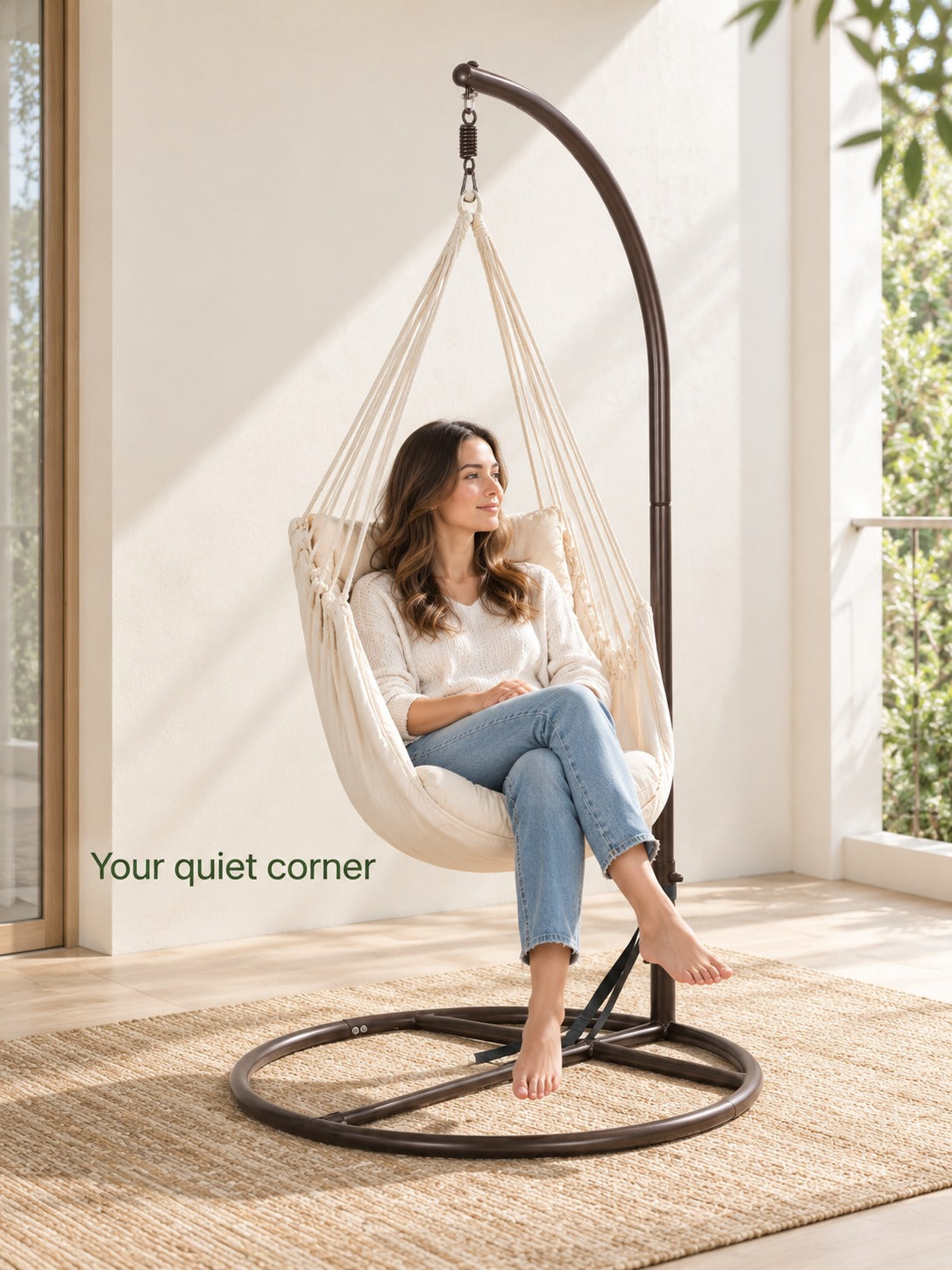 Hanging Chair Stand for Patio, Balcony and Indoor Use