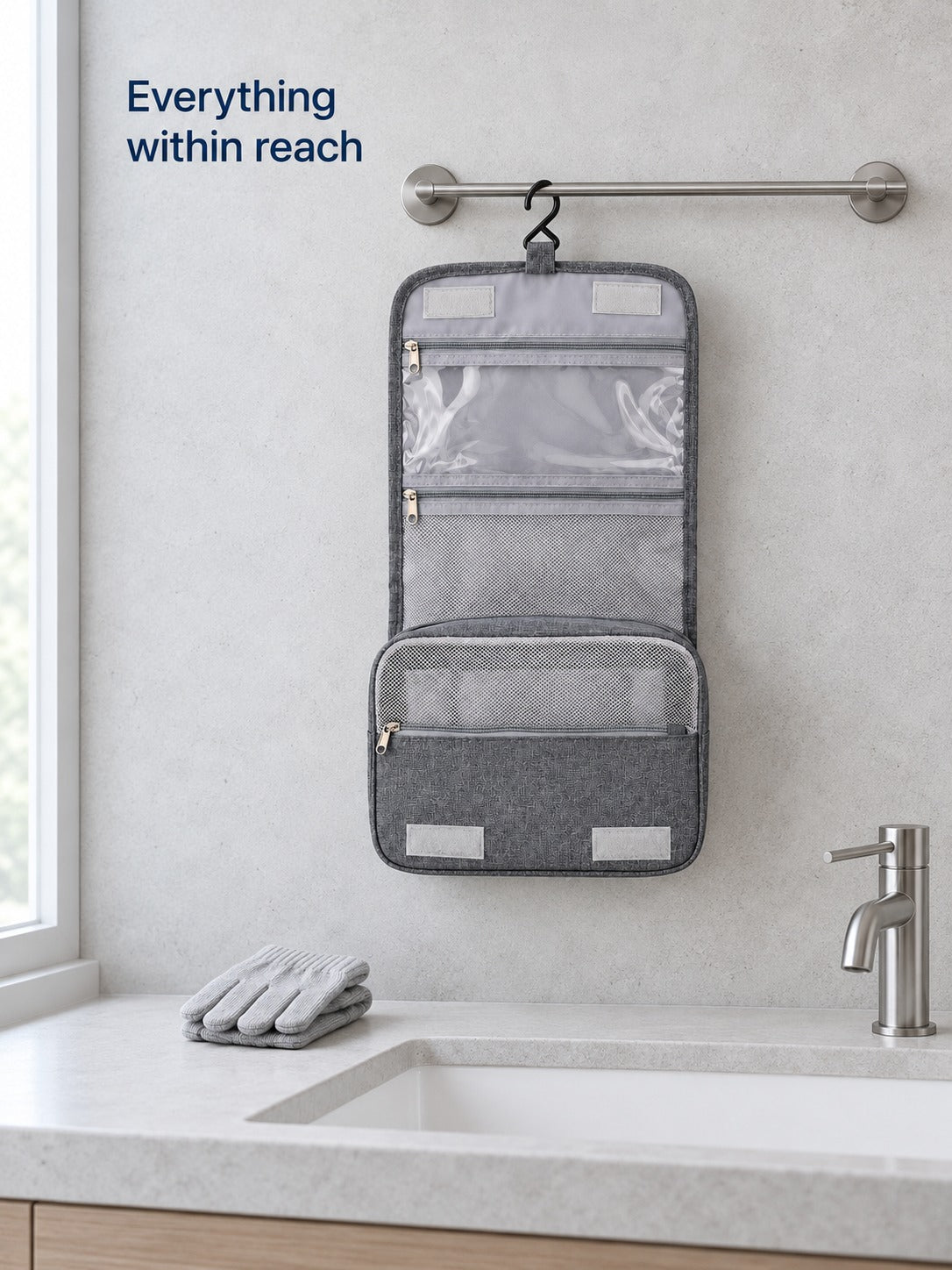 Hanging Travel Toiletry Bag, Waterproof Makeup Organizer