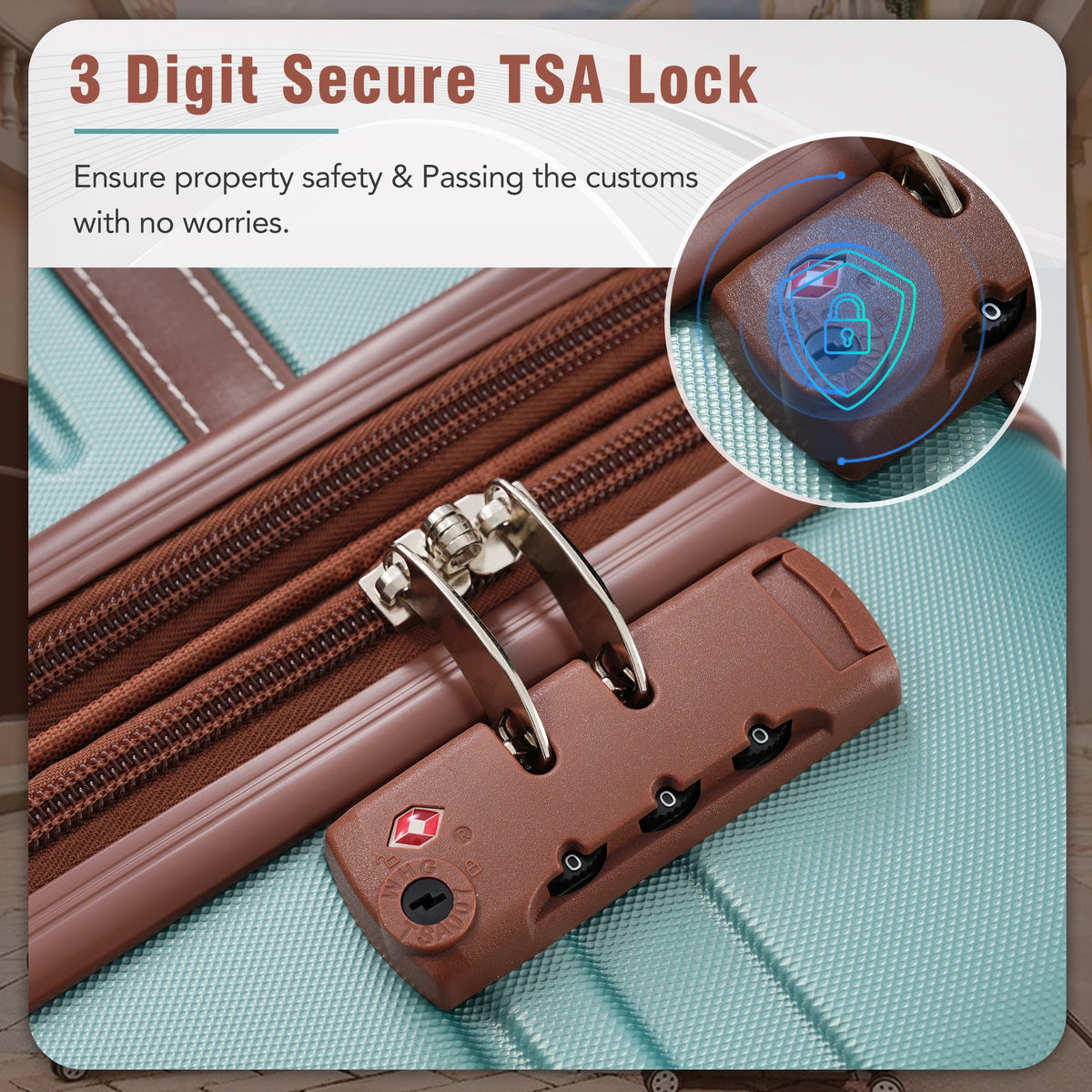 Hardshell Luggage Set 3 Piece Spinner with TSA Lock