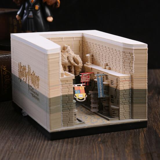 Harry Potter Diagon Alley Paper Sculpture With Warm Light