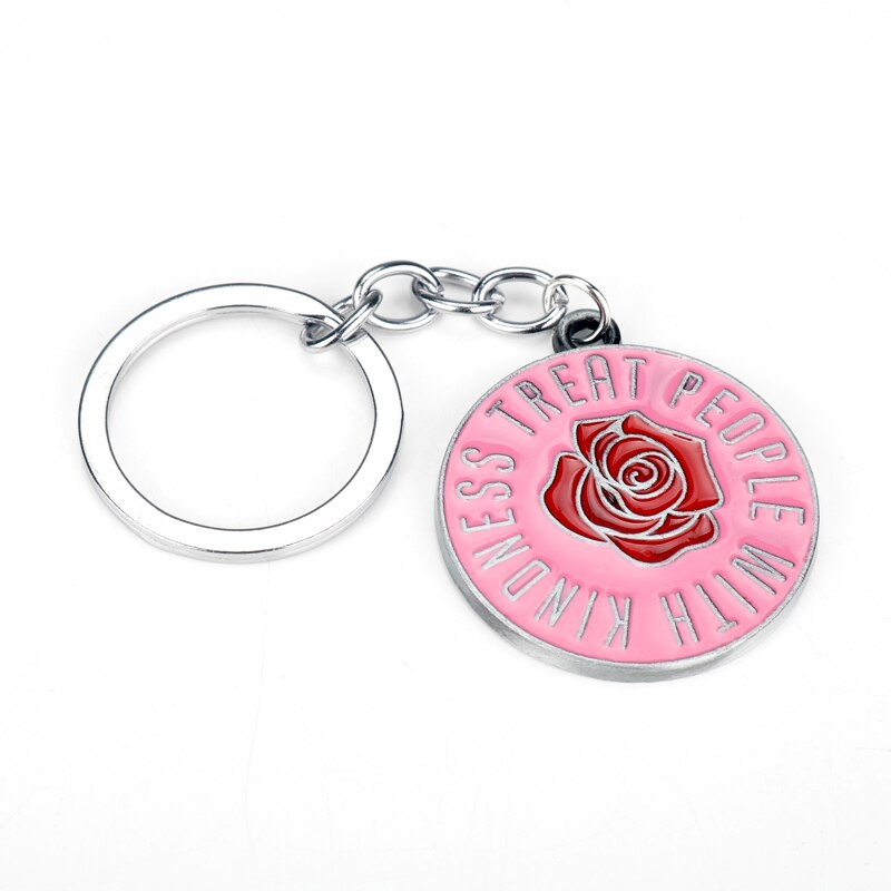 Treat People With Kindness Keychain Necklace Gift for Fans