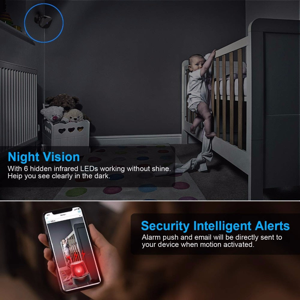 Mini 1080P WiFi Camera with Night Vision & Motion Alerts
