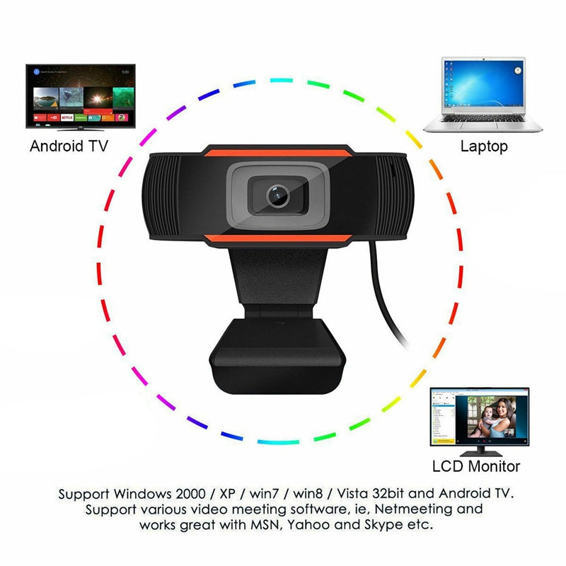 480P USB Webcam with Built-In Mic for Skype and Video Calls