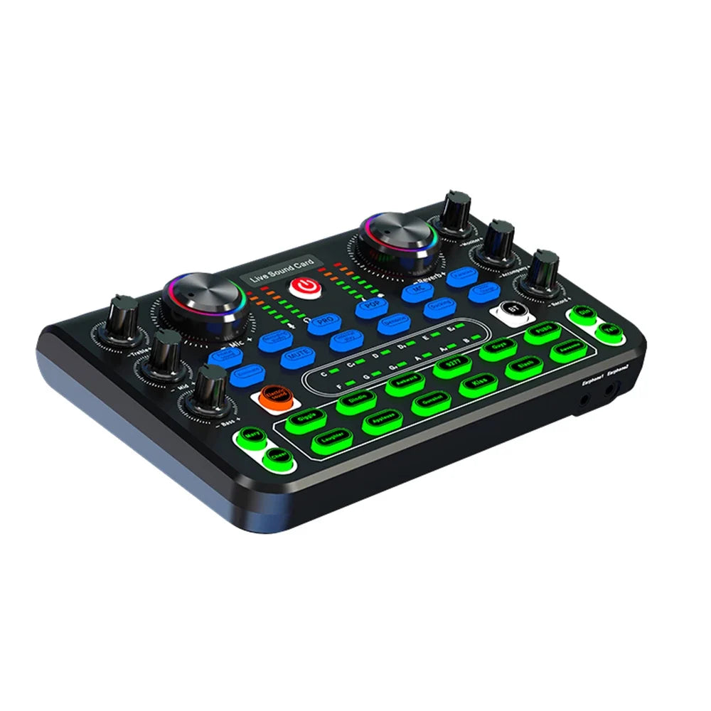 Live Sound Card Mixer with AI Noise Reduction for Streams