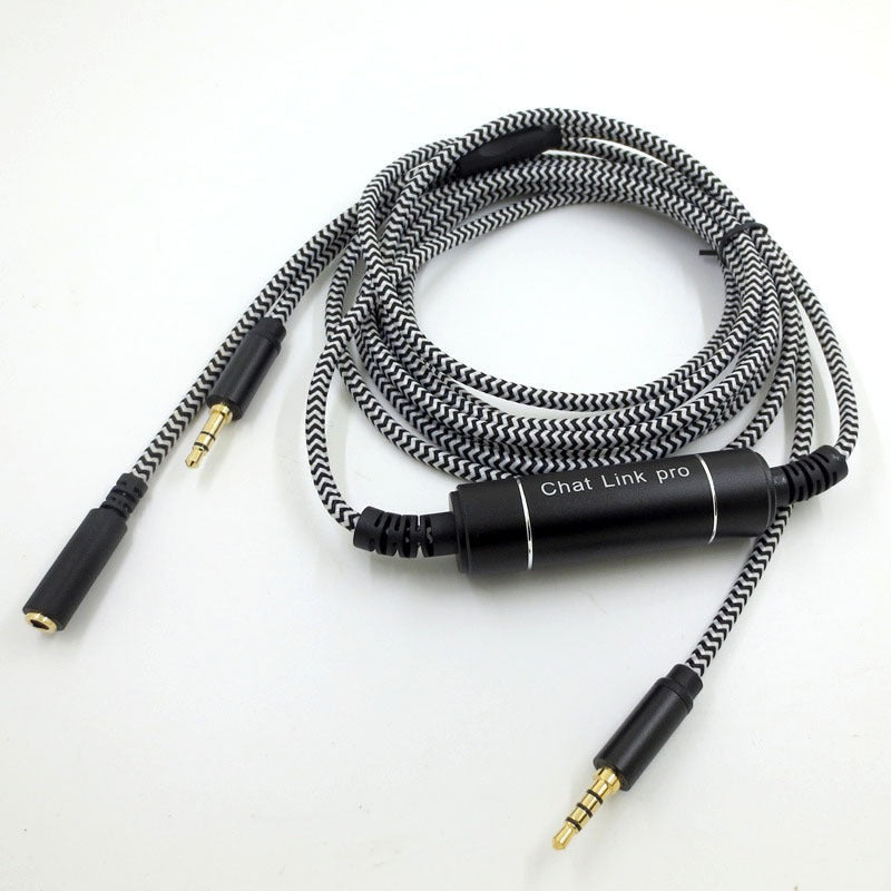 Headset Audio Splitter Cable with Separate Chat Mic