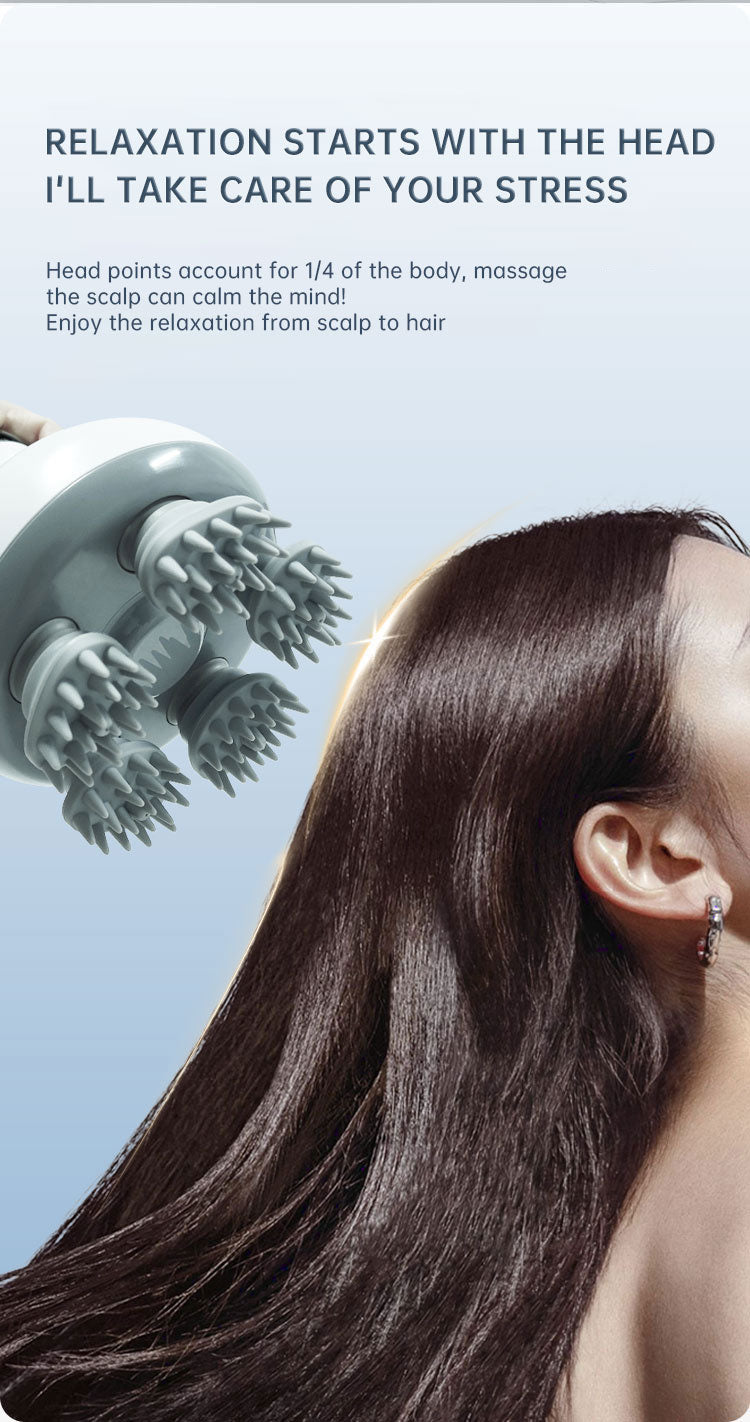Electric Scalp Massager IPX7 Waterproof with Serum Pump