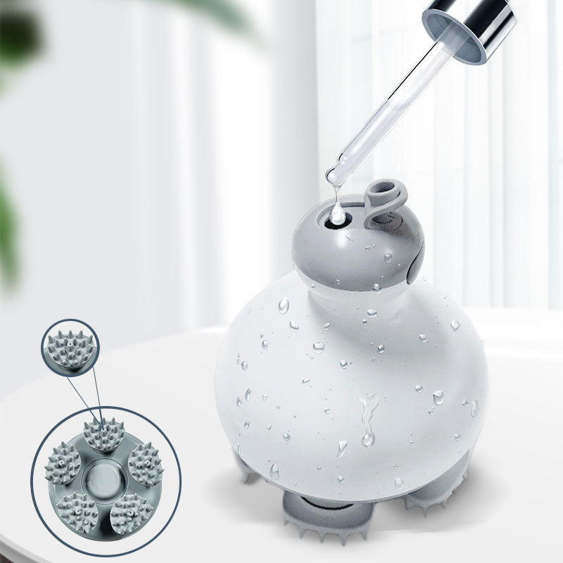 Electric Scalp Massager IPX7 Waterproof with Serum Pump