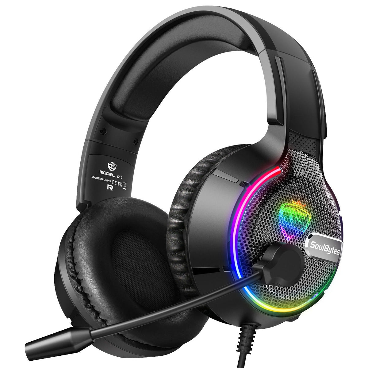 Wired RGB Gaming Headset with Directional Sound & Mic