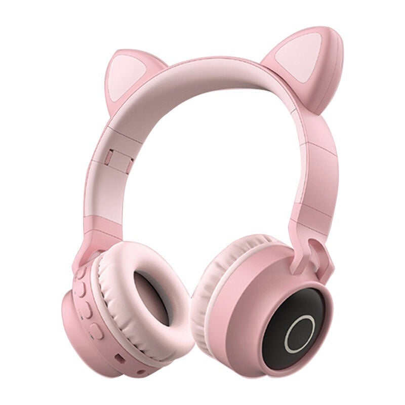 Wireless Cat Ear Headphones with Glowing LED Rings