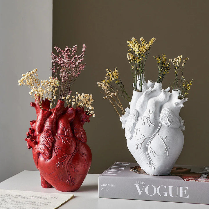 Heart-Shaped Flower Vase for Sculptural Home Decor