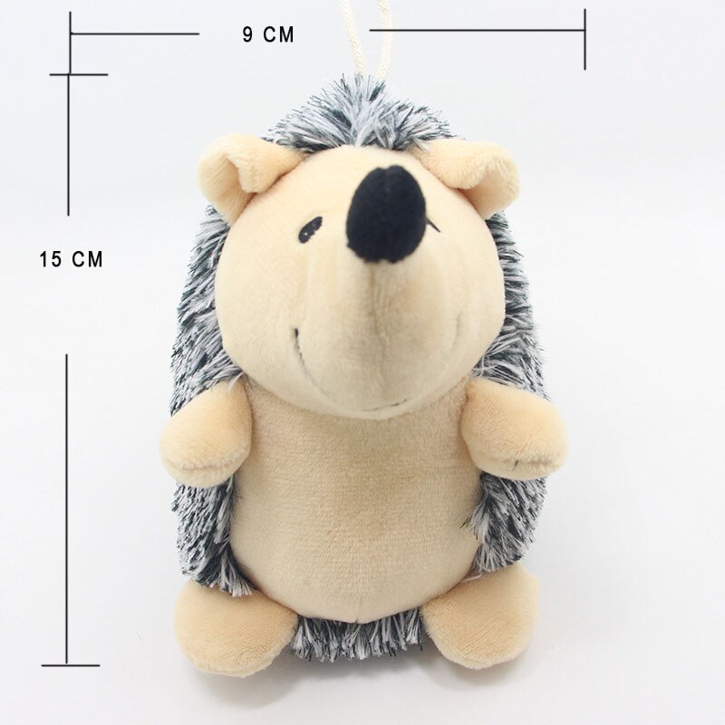 Hedgehog Plush Dog Toy for Squeaky Interactive Play