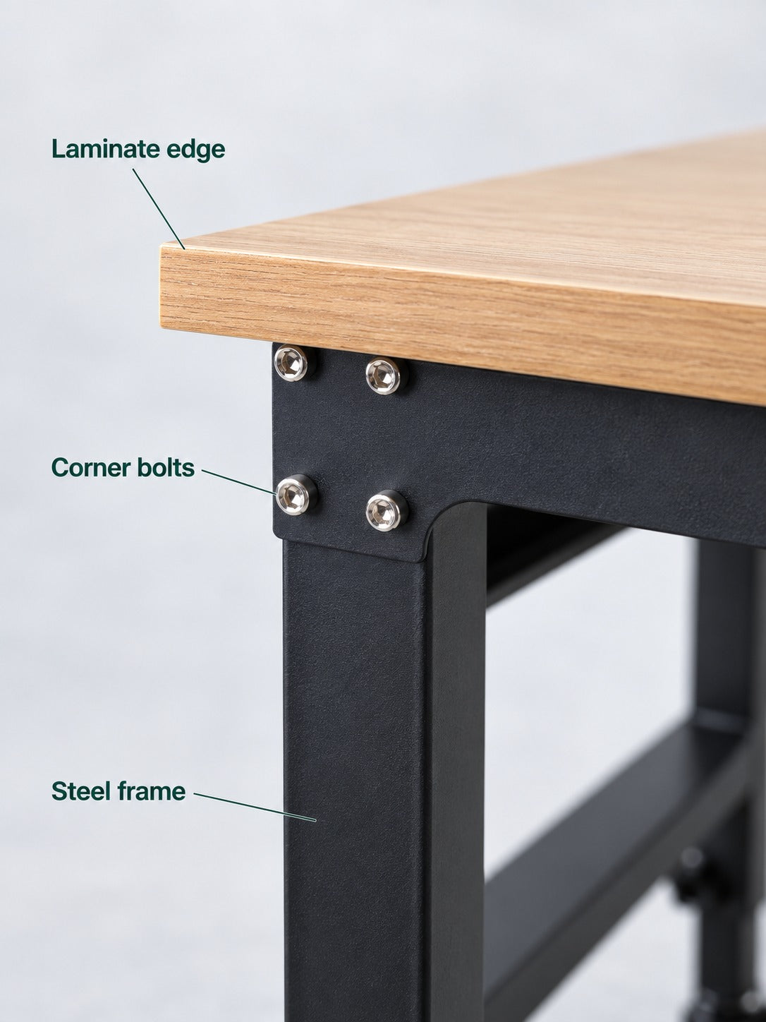 Height-Adjustable Rolling Workbench with Power Outlets