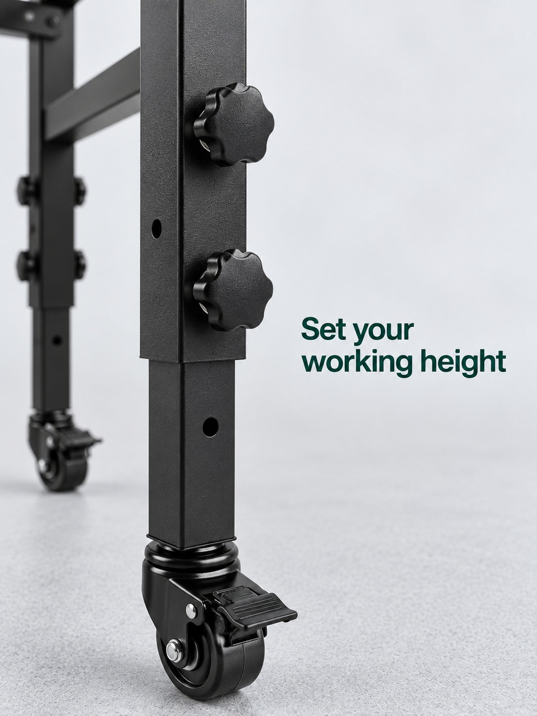 Height-Adjustable Rolling Workbench with Power Outlets