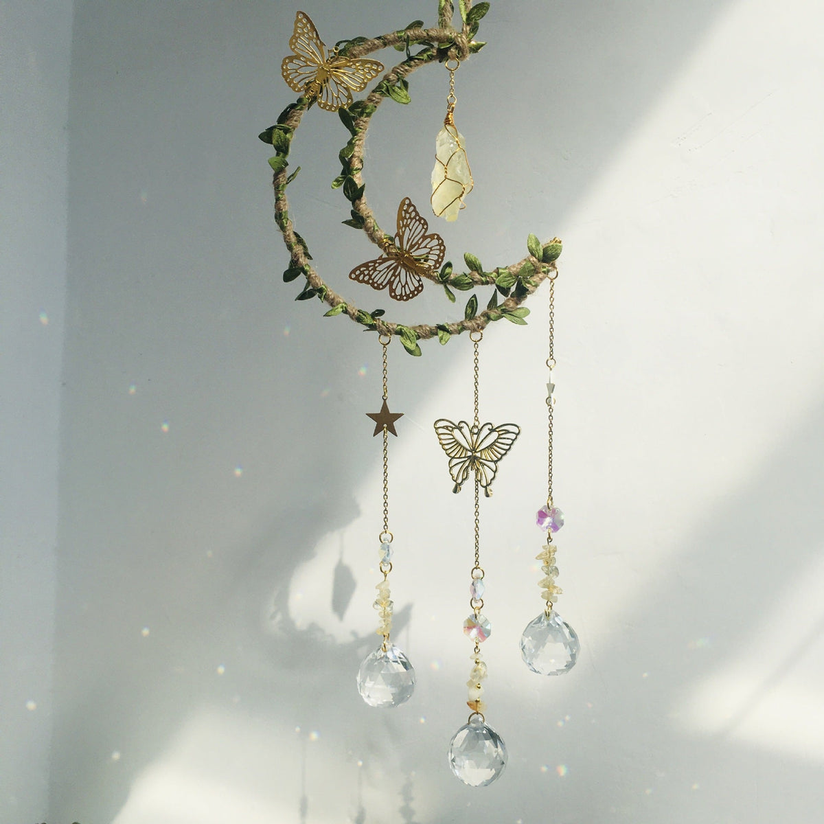 Crystal Suncatcher Wind Chime for Rainbow Window Light