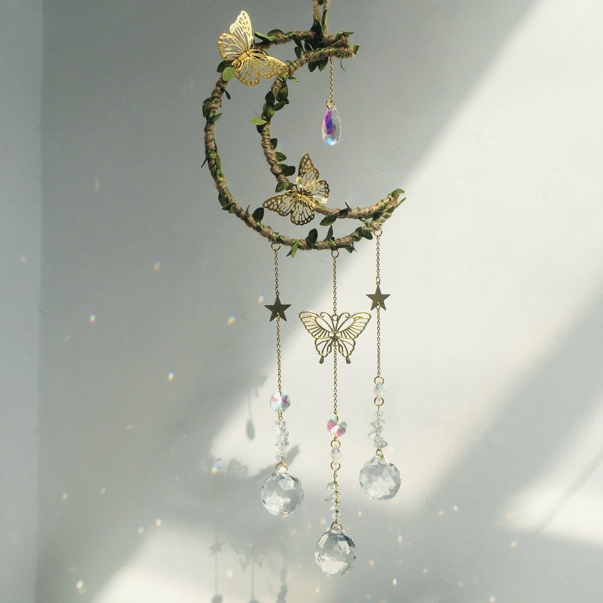 Crystal Suncatcher Wind Chime for Rainbow Window Light