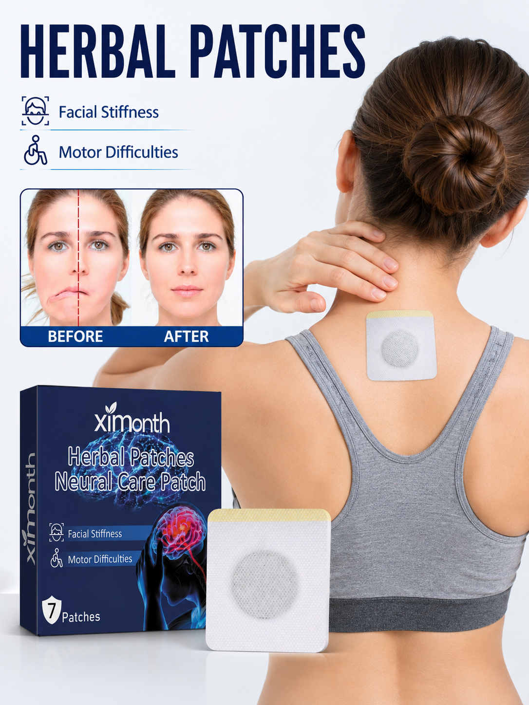 Herbal Patches for Facial Stiffness Relief & Nerve Support