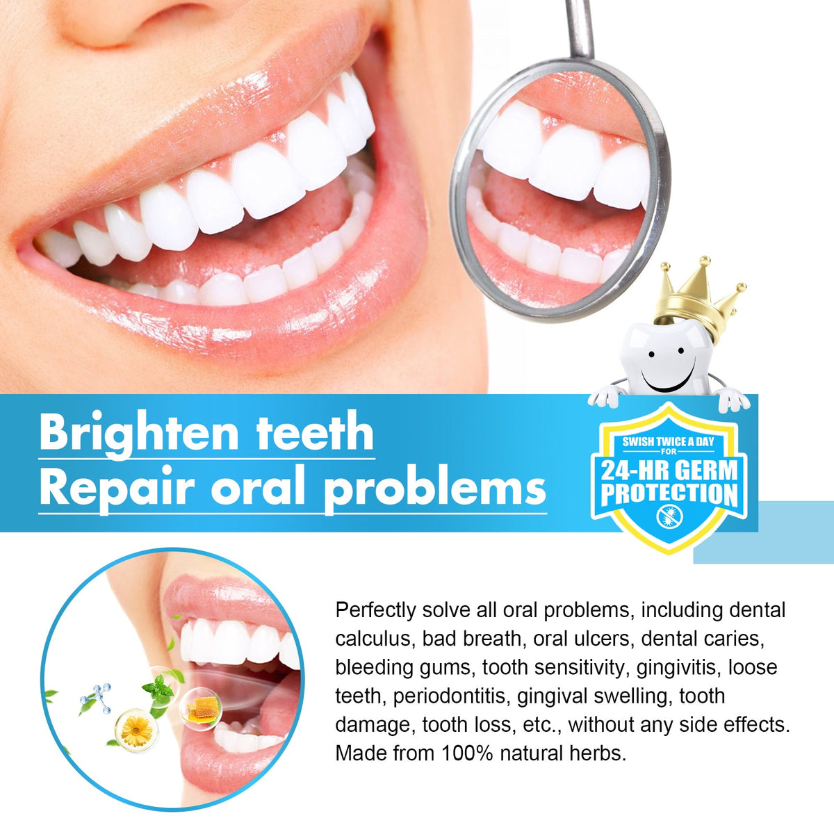 Herbal Oral Foam for Fresher Breath & Brighter Teeth