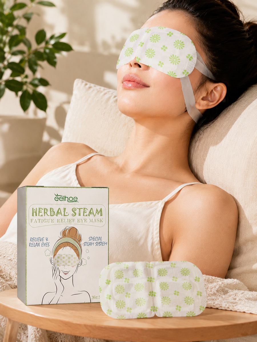 Steam Eye Mask for Tired Eyes — Instant Herbal Relief from