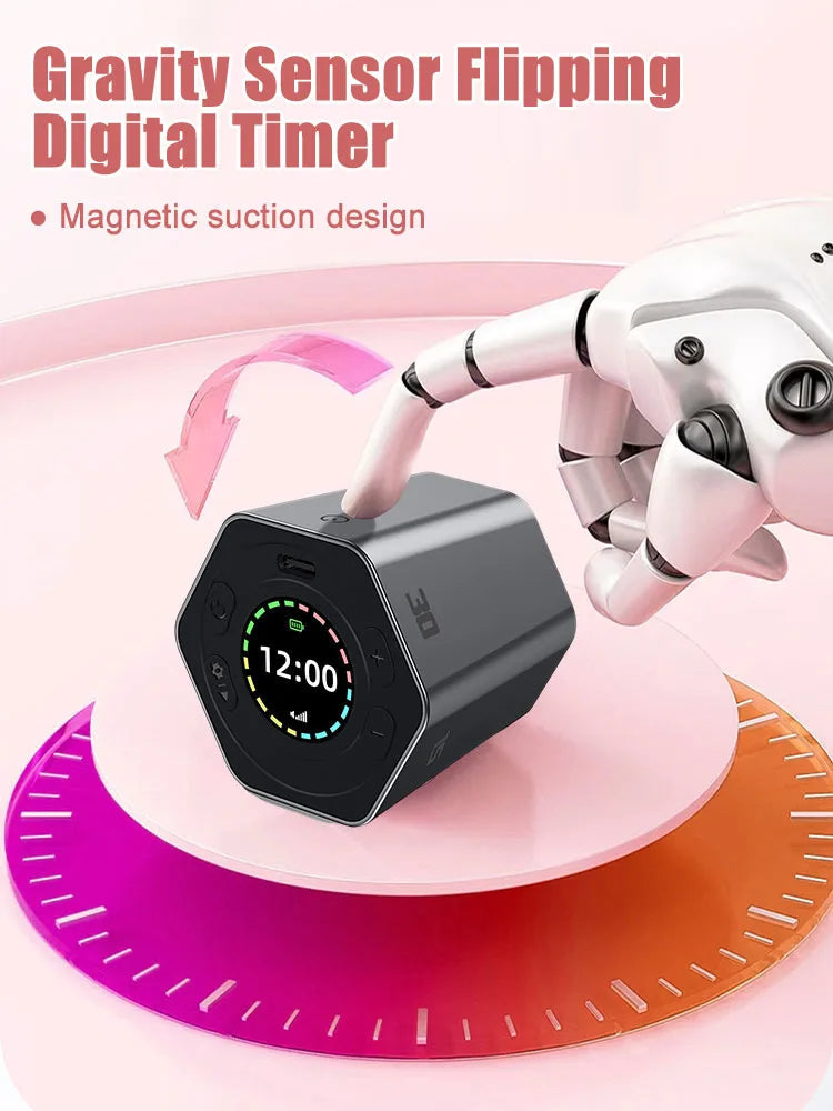 Magnetic Digital Timer with Rechargeable Countdown
