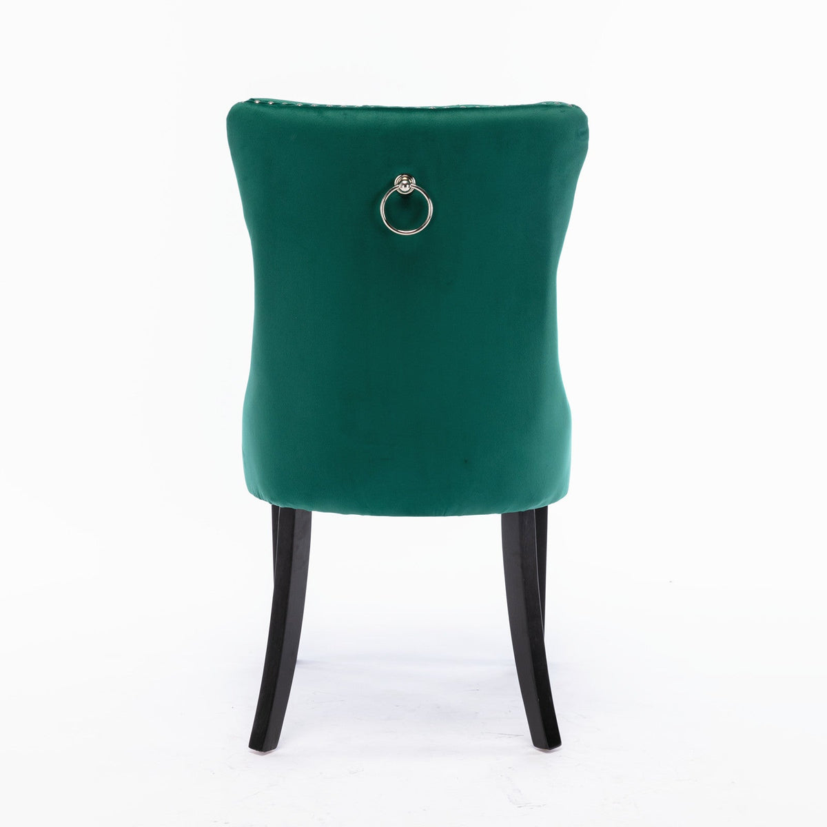 Emerald Green Velvet Dining Chairs with Diamond Tufting