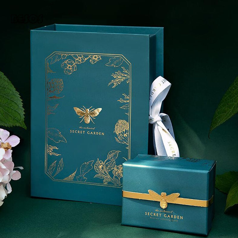 Luxury Gift Box Set with Botanical Silk Ribbon Details