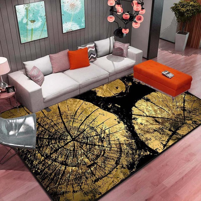 Abstract Floral Area Rug for Artistic Room Warmth Decor