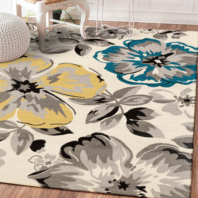 Abstract Floral Area Rug for Artistic Room Warmth Decor