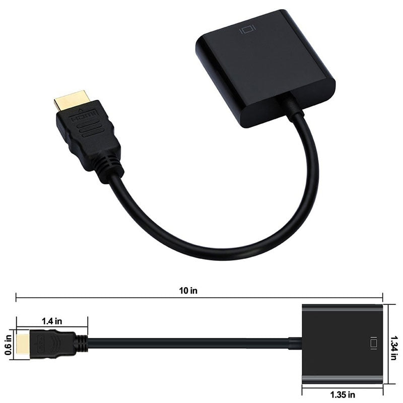 HDMI to VGA Adapter for Laptop to Projector 1080P