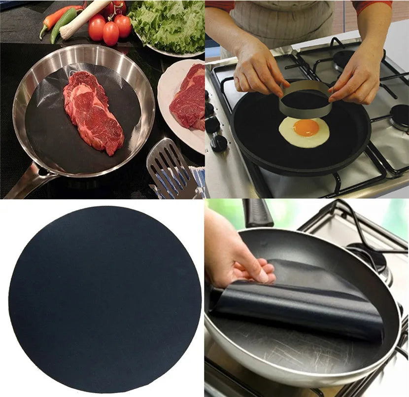 Reusable Non-Stick Frying Pan Liner for Eggs and Meat