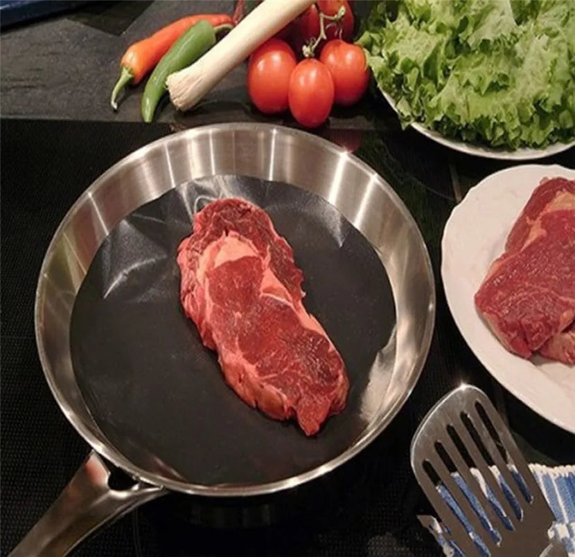 Reusable Non-Stick Frying Pan Liner for Eggs and Meat