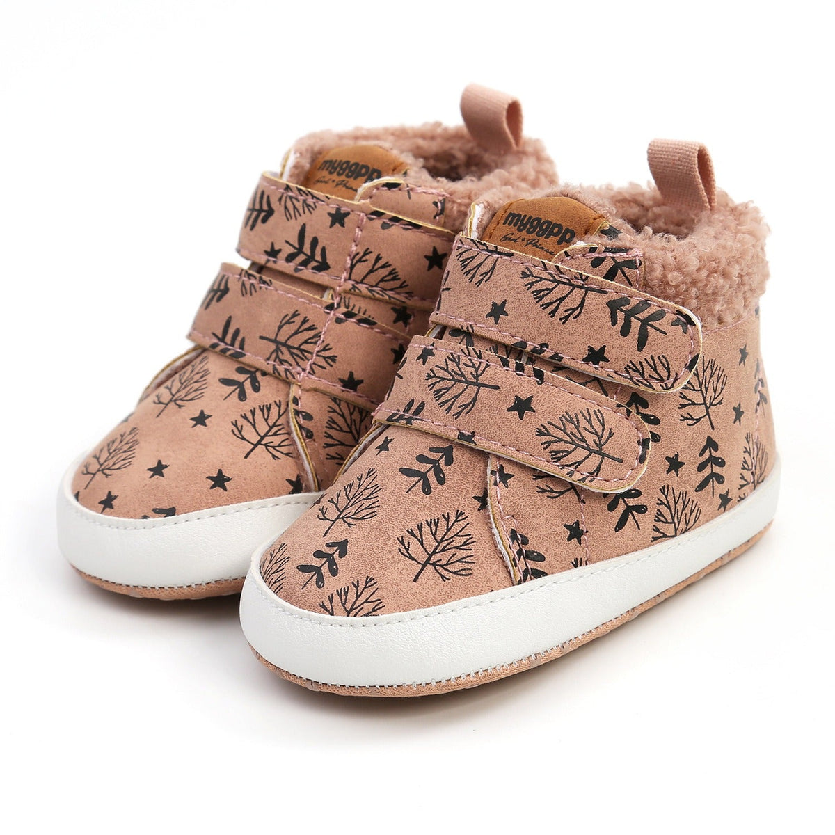 Baby High Top Winter Shoes With Warm Fleece Lining