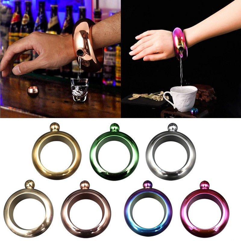 Bracelet Hip Flask 3.5oz Stainless Steel Wrist Pour