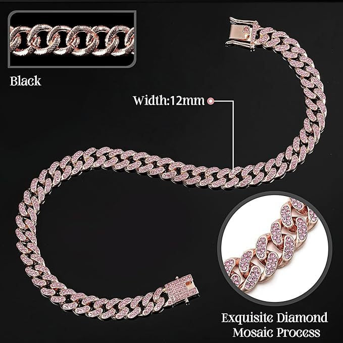 Cuban Chain Pet Collar for Glamorous Photo Style
