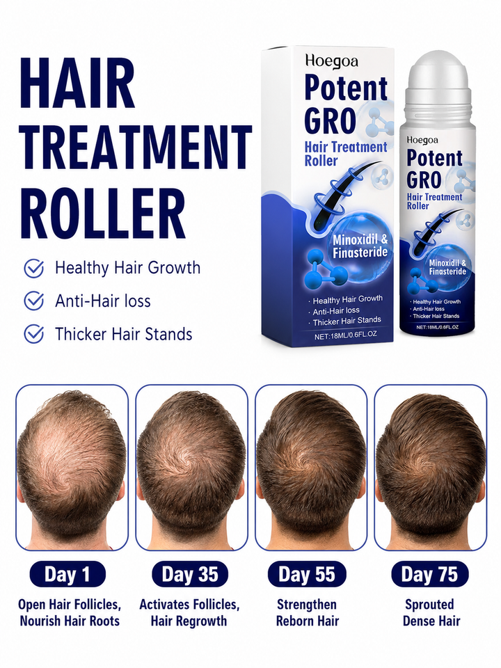 Hair Growth Roller — Minoxidil & Finasteride for Denser Hair