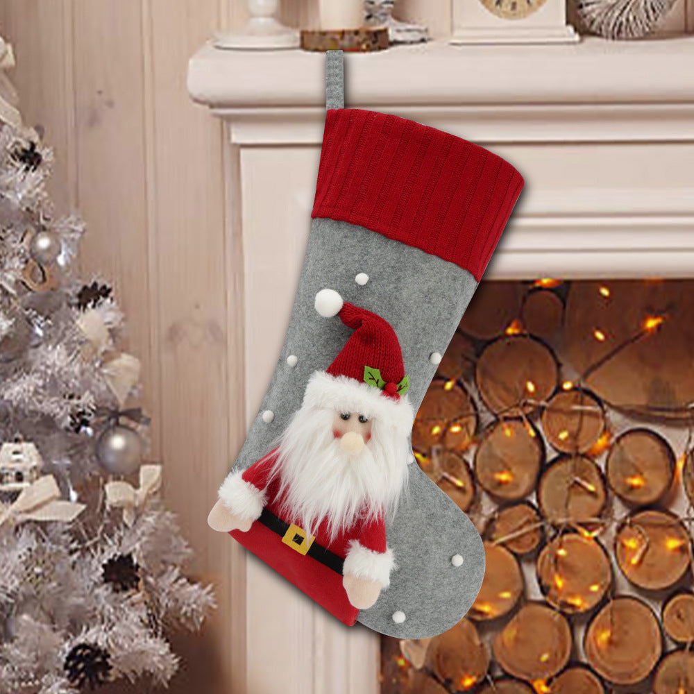 Christmas Stocking Set 4pc Santa Snowman Reindeer Penguin