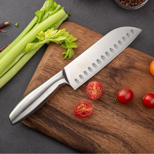 7-Inch Japanese Chef Knife with Hollow Steel Handle