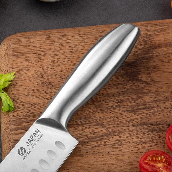 7-Inch Japanese Chef Knife with Hollow Steel Handle