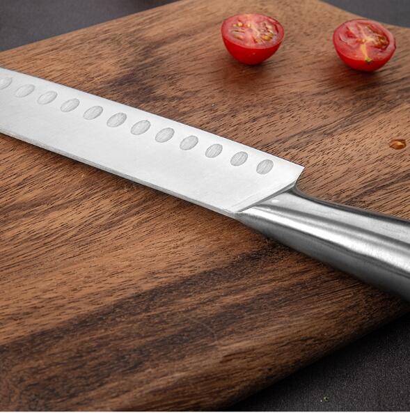 7-Inch Japanese Chef Knife with Hollow Steel Handle