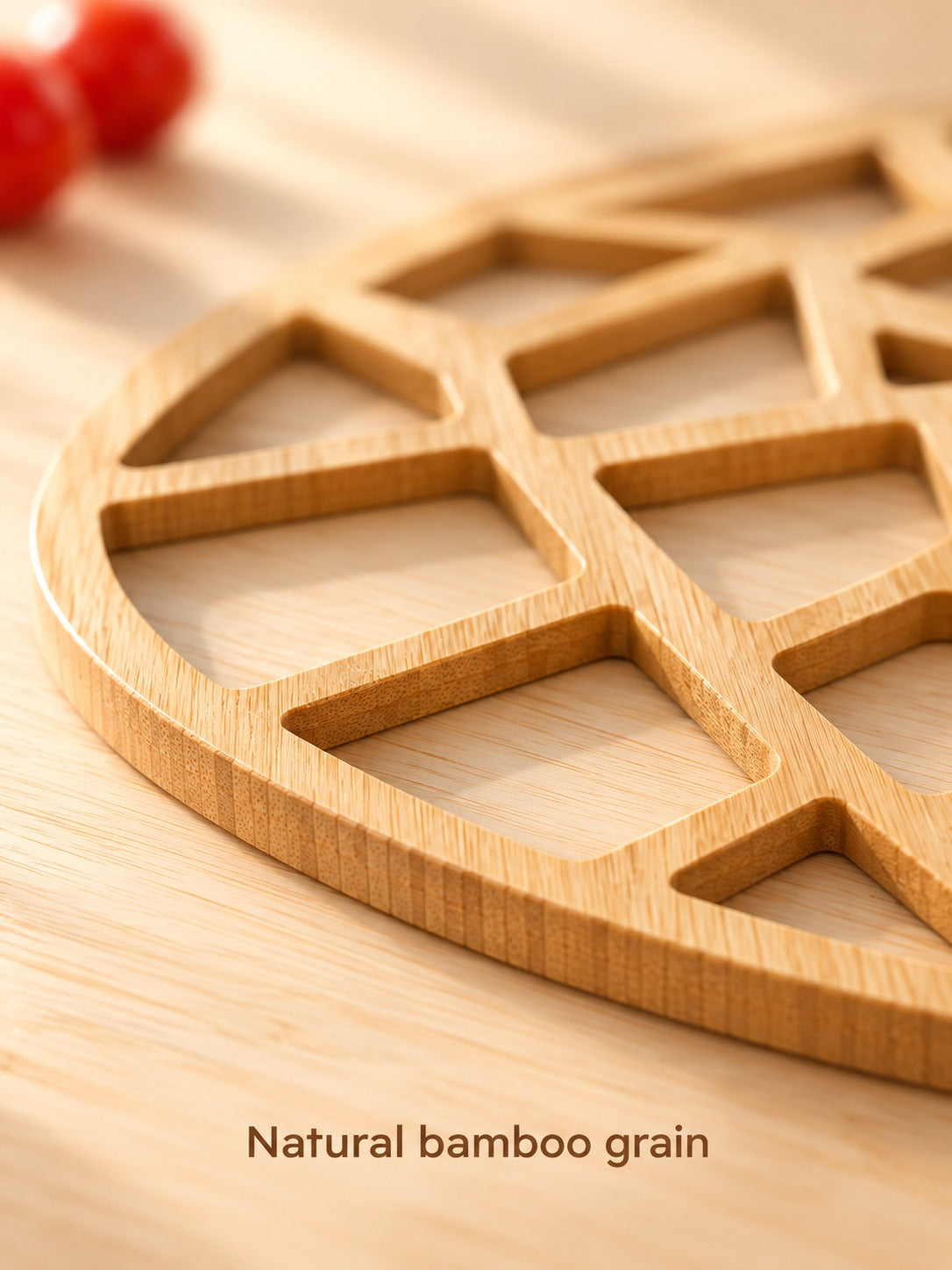 Hollow Round Bamboo Trivet for Hot Pots and Teapots