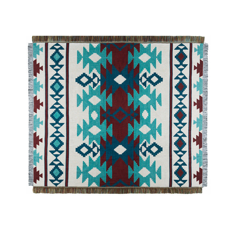 Southwestern Woven Blanket for Colorful Sofa Comfort