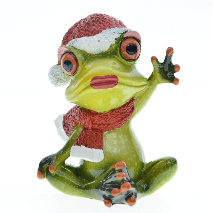 Frog Couple Christmas Decor - Whimsical Resin Display