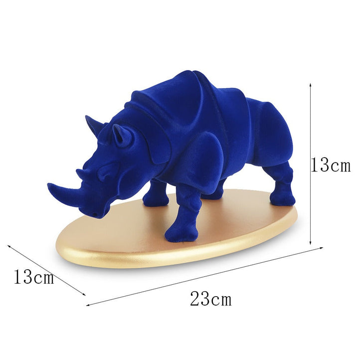 Blue Rhinoceros Sculpture for Luxury Home Decoration