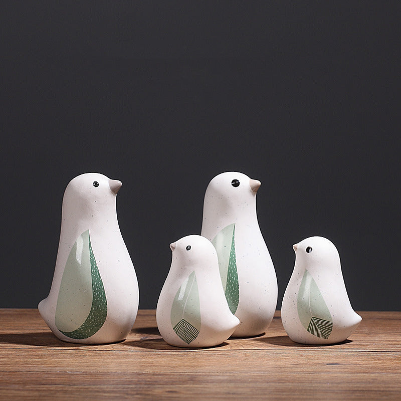 Nordic Ceramic Bird Ornaments for Cozy Shelf Styling