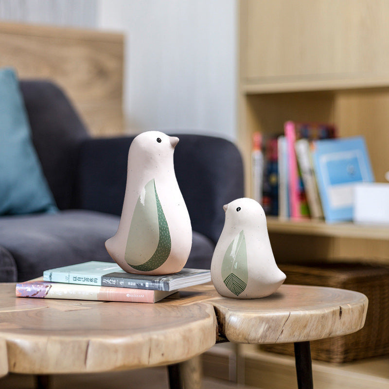 Nordic Ceramic Bird Ornaments for Cozy Shelf Styling
