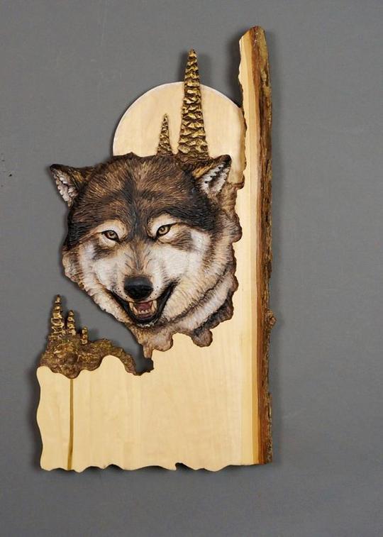 Wooden Wolf Wall Decor for Rustic Woodland Character