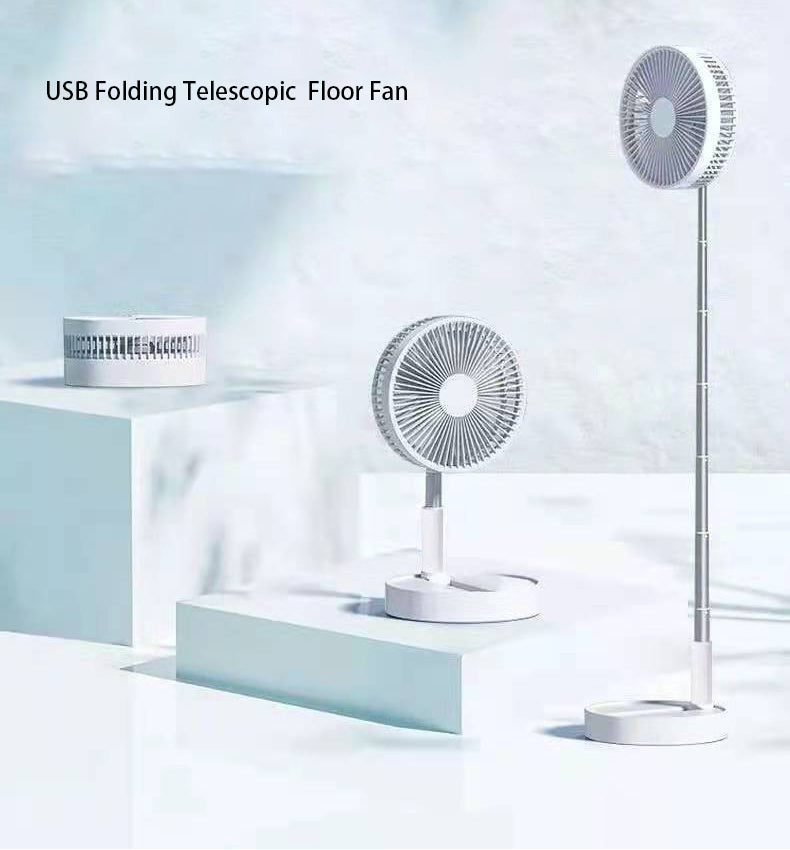 Telescopic Folding Fan with USB Rechargeable Battery