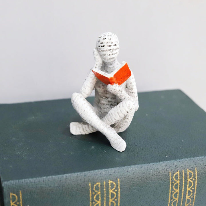 Reading Girl Resin Sculpture for Shelf & Tabletop Decor