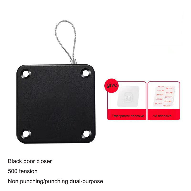Hole-Free Pull Rope Door Closer, Quiet Auto Return