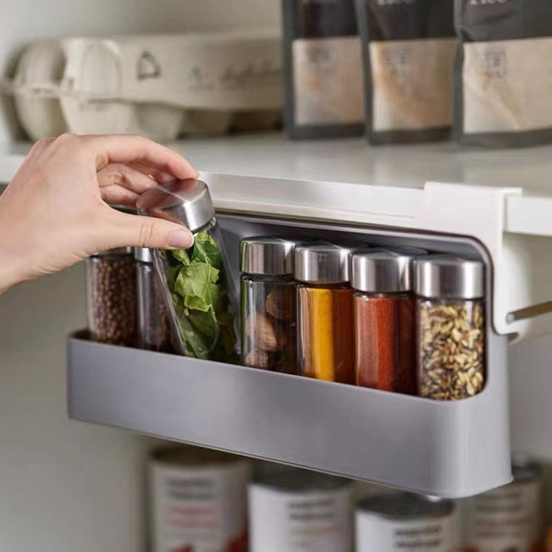 Under-Shelf Spice Organizer, Pull-Out, No Drilling Needed