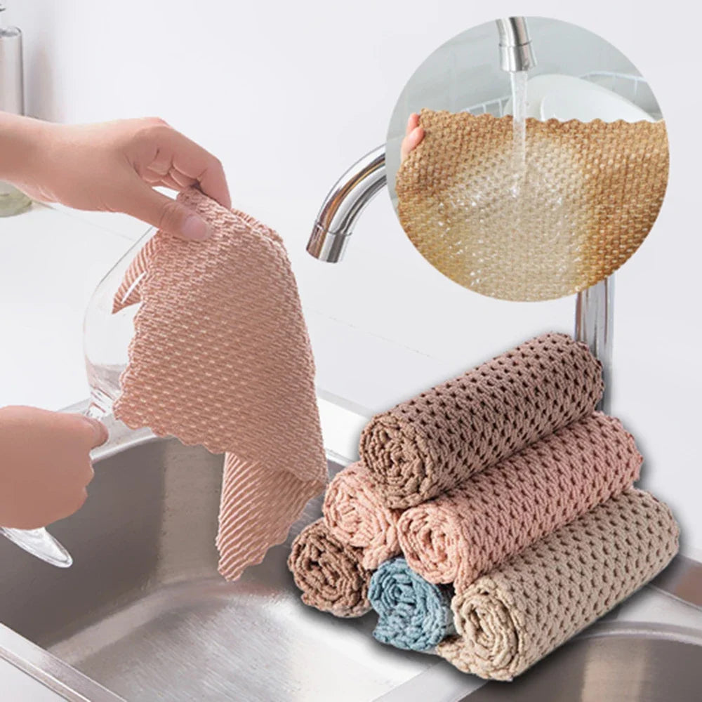 Thick Microfiber Kitchen Towels That Cut Grease Fast